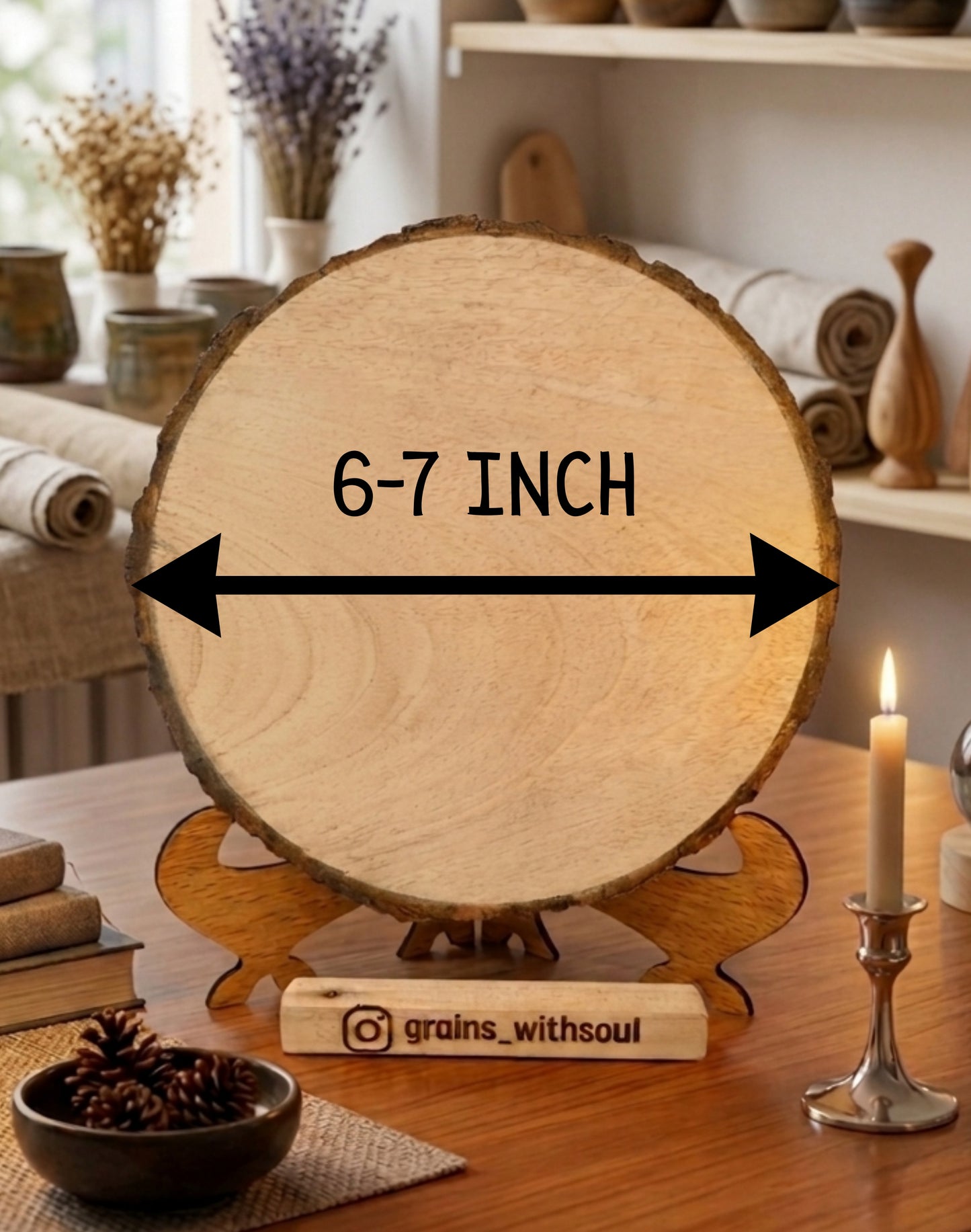 Round Wooden Frame(6-7) inches