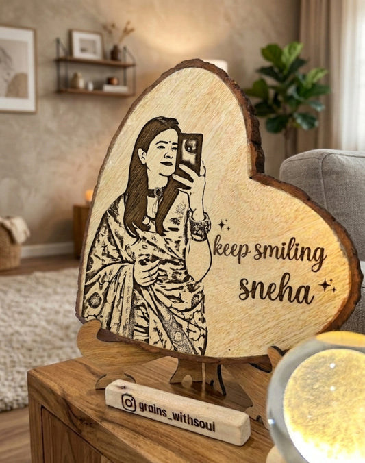 Heart Wooden frame (7-8) Inches