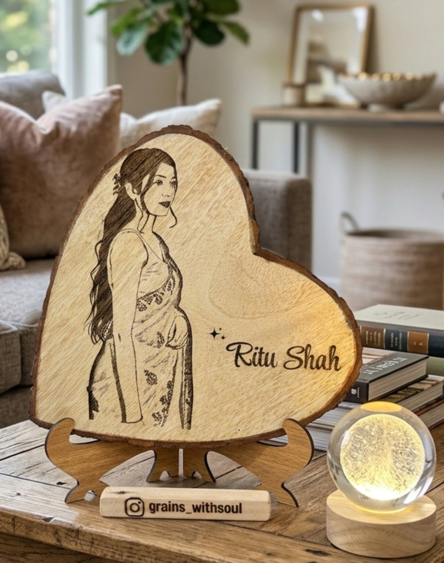 Heart Wooden frame (7-8) Inches