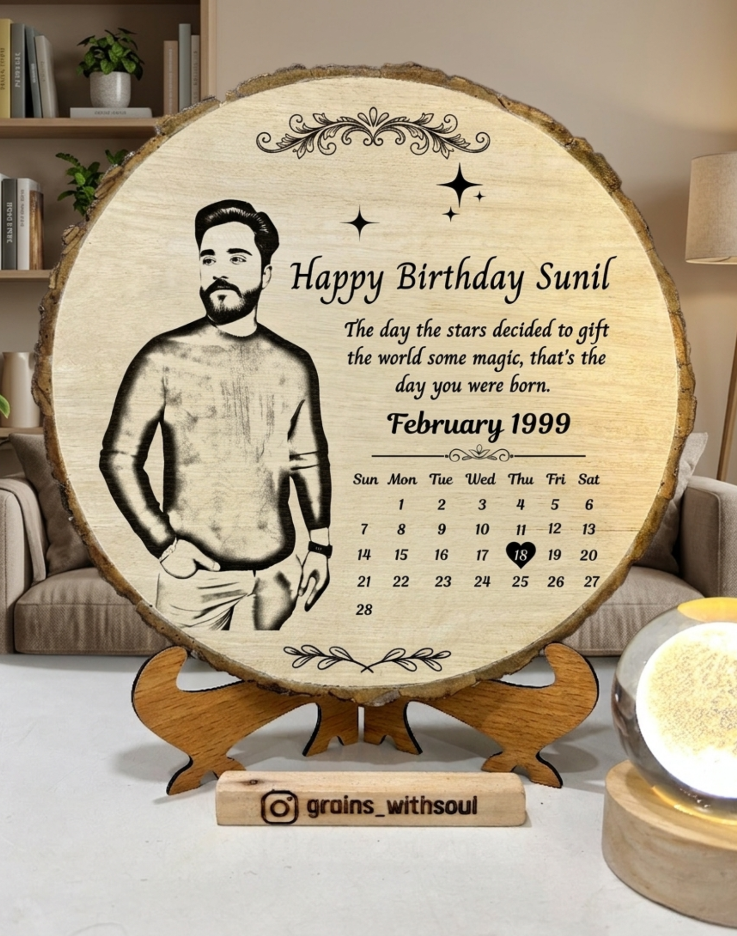 Round Wooden Frame (8-9) inches