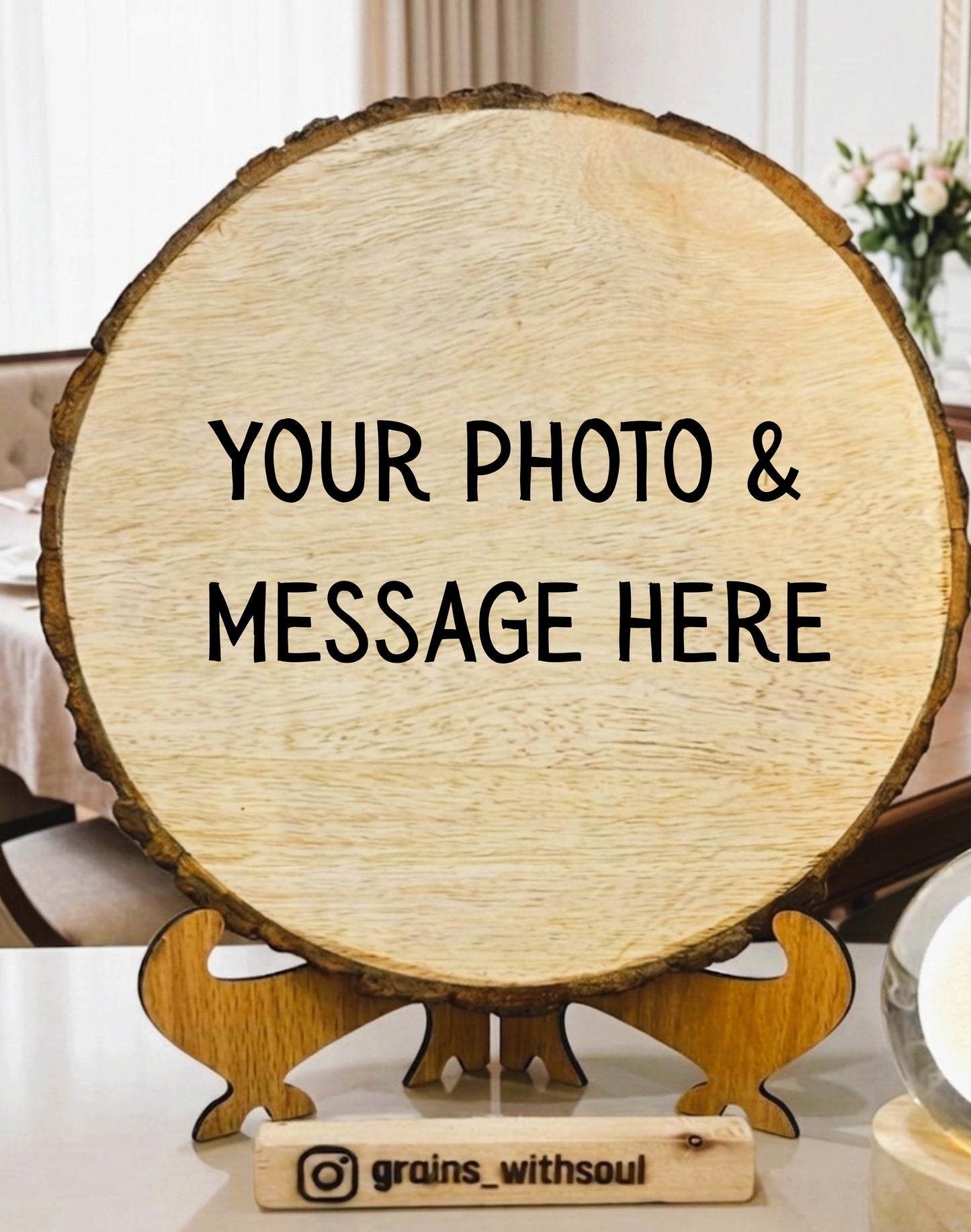 Round Wooden Frame (7-8) Inches