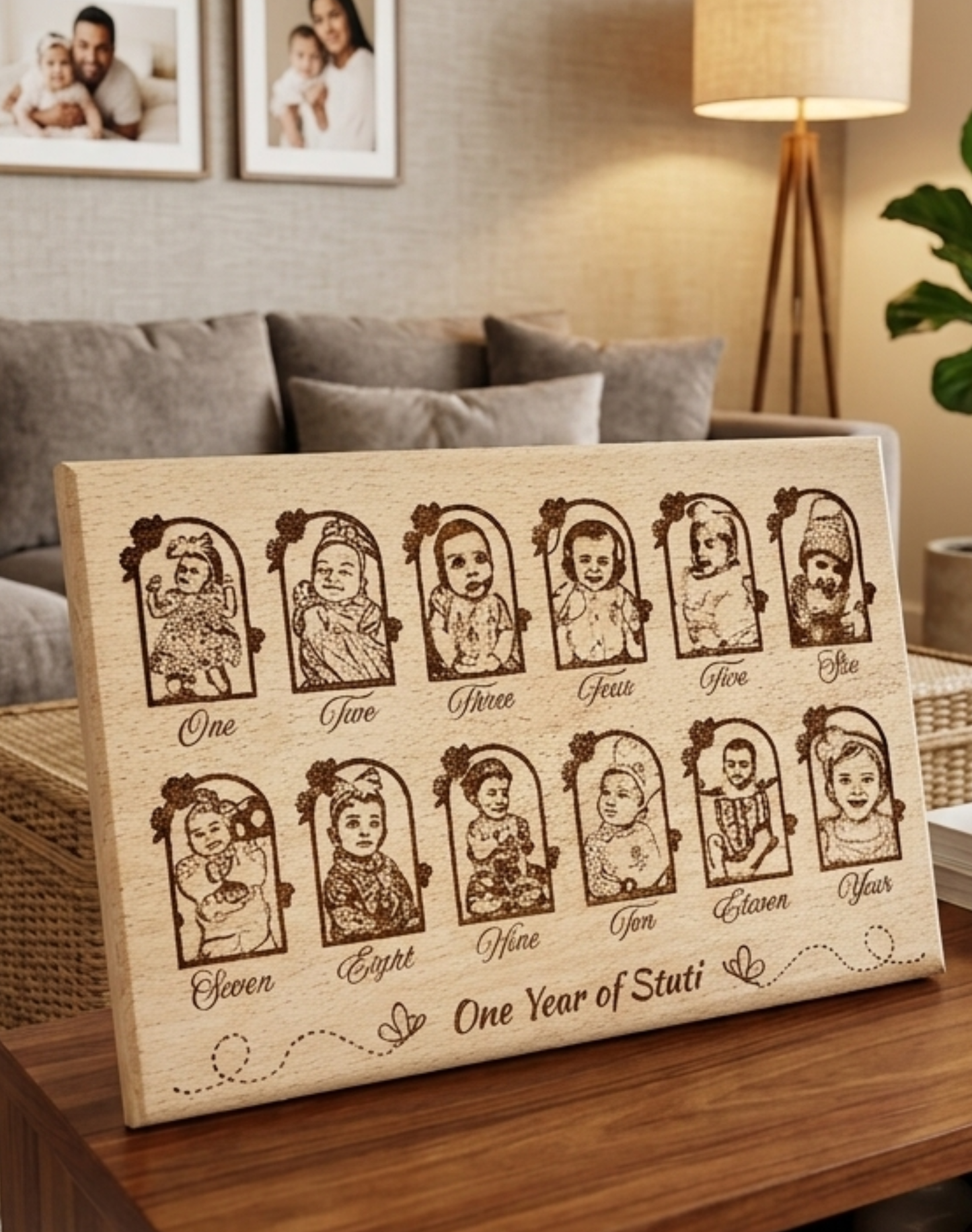 12x8 Inch Wooden Photo Frame